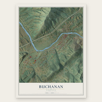 Buchanan, Virginia map print, the full design