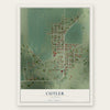 Cutler, Illinois map print, the full design