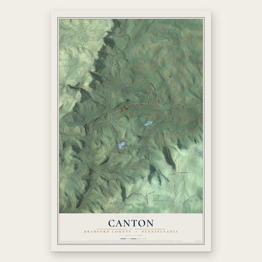 Canton, Bradford County, Pennsylvania map print, the full design