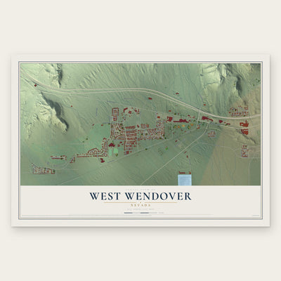 West Wendover, Nevada map print, the full design