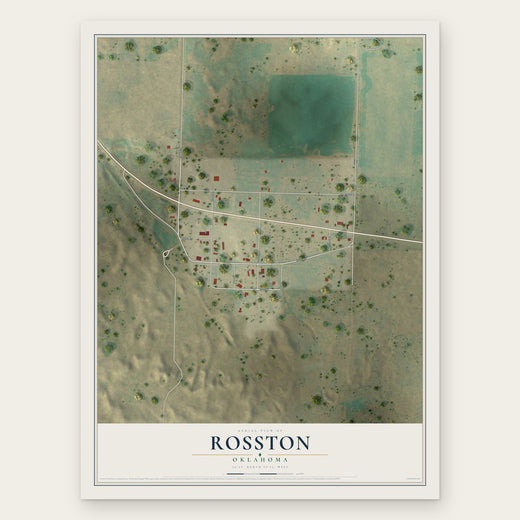 Rosston, Oklahoma map print, the full design
