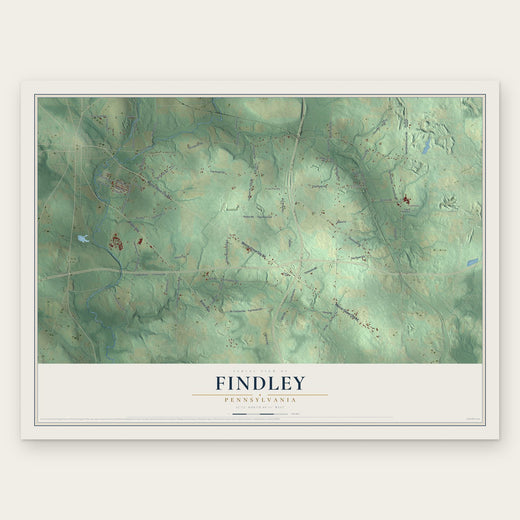 Findley, Pennsylvania map print, the full design
