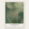 Underwood, North Dakota map print, the full design