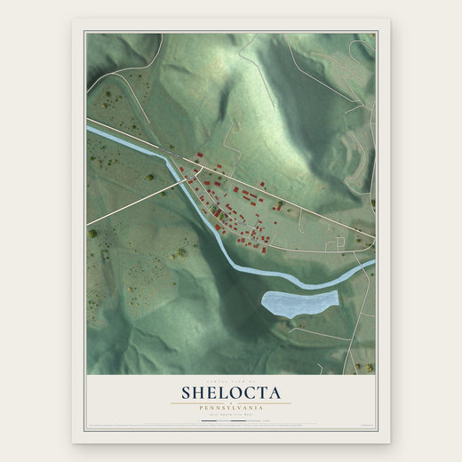 Shelocta, Pennsylvania map print, the full design