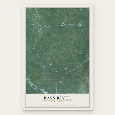 Bass River, New Jersey map print, the full design