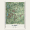 Lockport, Illinois map print, the full design