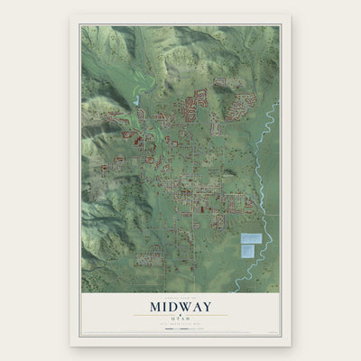 Midway, Utah map print, the full design