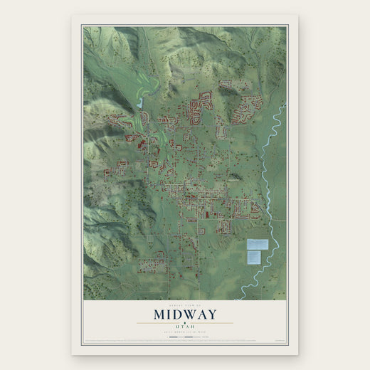 Midway, Utah map print, the full design