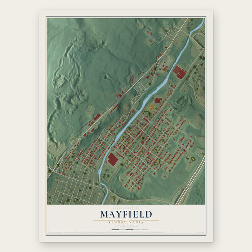 Mayfield, Pennsylvania map print, the full design