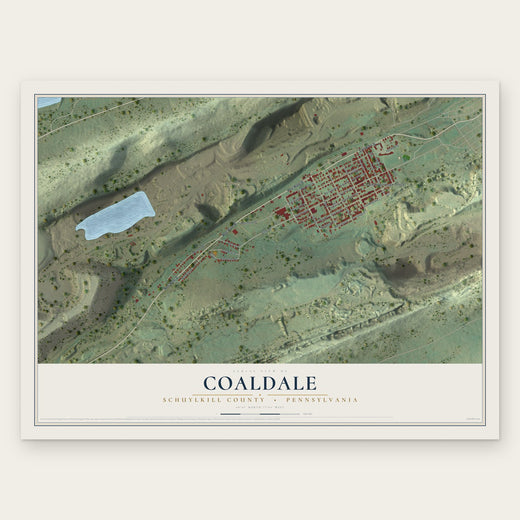 Coaldale, Schuylkill County, Pennsylvania map print, the full design
