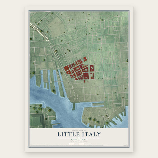 Little Italy, Maryland map print, the full design