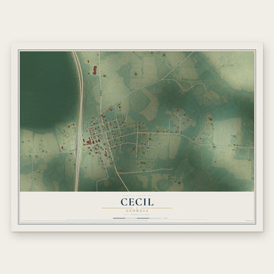Cecil, Georgia map print, the full design
