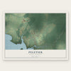 Peletier, North Carolina map print, the full design