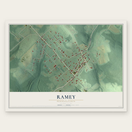 Ramey, Pennsylvania map print, the full design