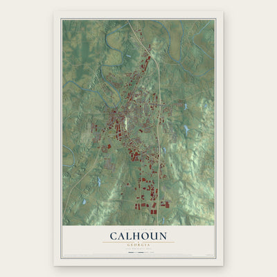 Calhoun, Georgia map print, the full design
