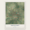 Springtown, Texas map print, the full design