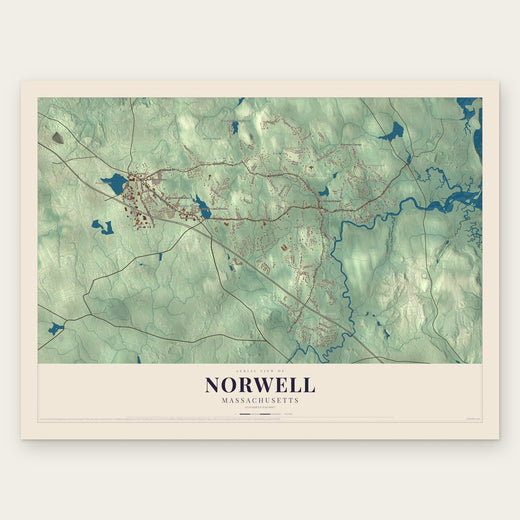 Norwell, Massachusetts map print, the full design