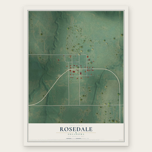 Rosedale, Oklahoma map print, the full design