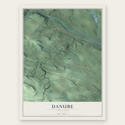 Danube, New York map print, the full design