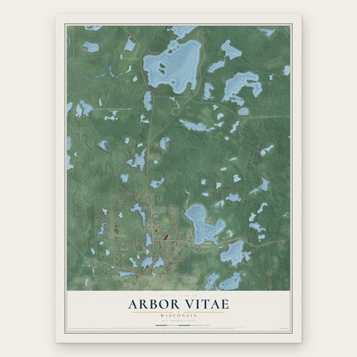 Arbor Vitae, Wisconsin map print, the full design