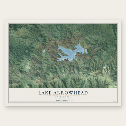 Lake Arrowhead, California map print, the full design