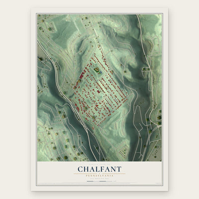 Chalfant, Pennsylvania map print, the full design