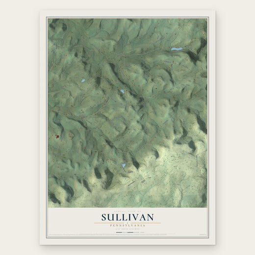 Sullivan, Pennsylvania map print, the full design