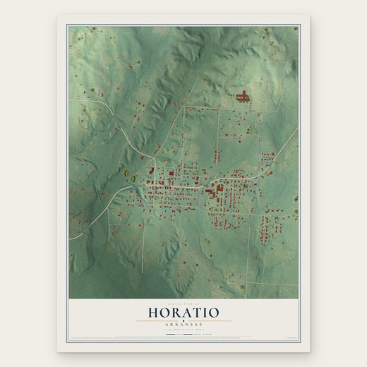 Horatio, Arkansas map print, the full design