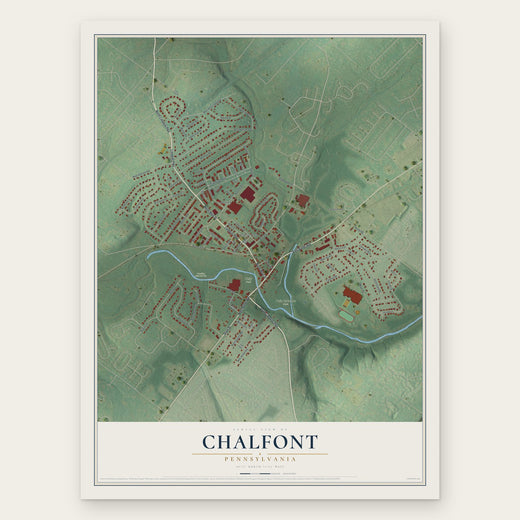 Chalfont, Pennsylvania map print, the full design