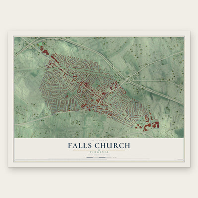 Falls Church, Virginia map print, the full design