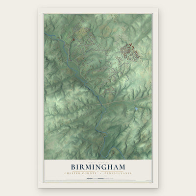 Birmingham, Chester County, Pennsylvania map print, the full design