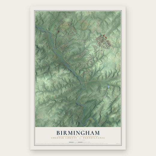 Birmingham, Chester County, Pennsylvania map print, the full design