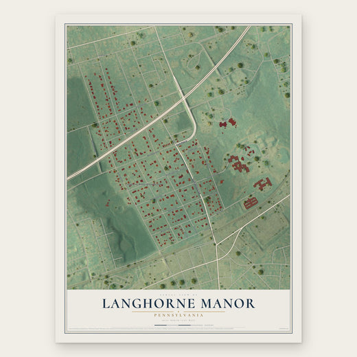Langhorne Manor, Pennsylvania map print, the full design