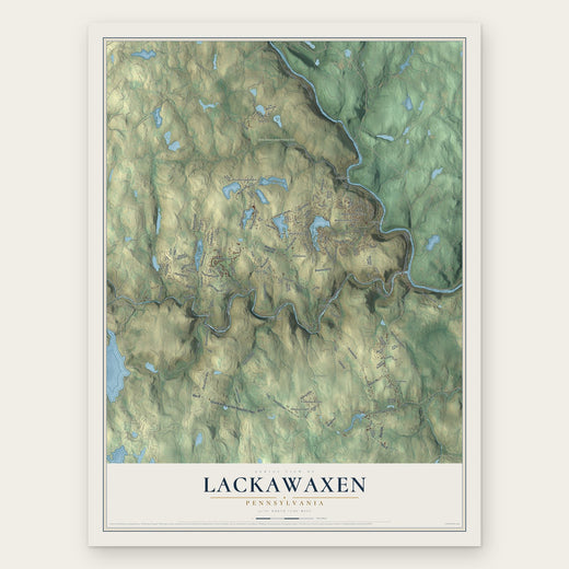 Lackawaxen, Pennsylvania map print, the full design
