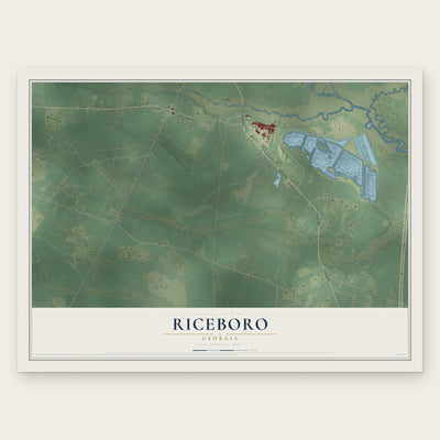 Riceboro, Georgia map print, the full design