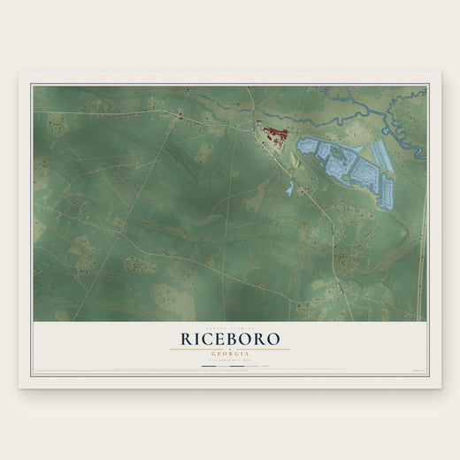 Riceboro, Georgia map print, the full design
