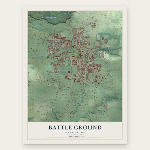 Battle Ground, Washington map print, the full design