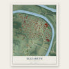 Elizabeth, West Virginia map print, the full design