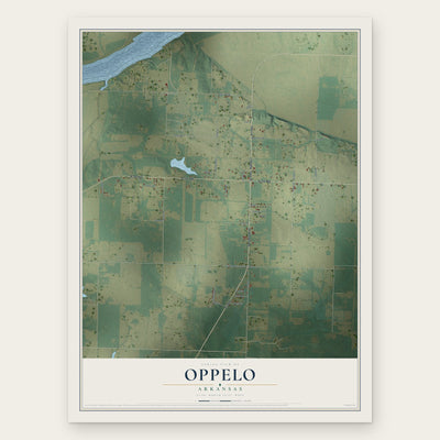 Oppelo, Arkansas map print, the full design