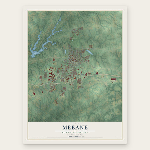 Mebane, North Carolina map print, the full design