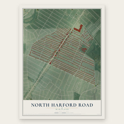 North Harford Road, Maryland map print, the full design