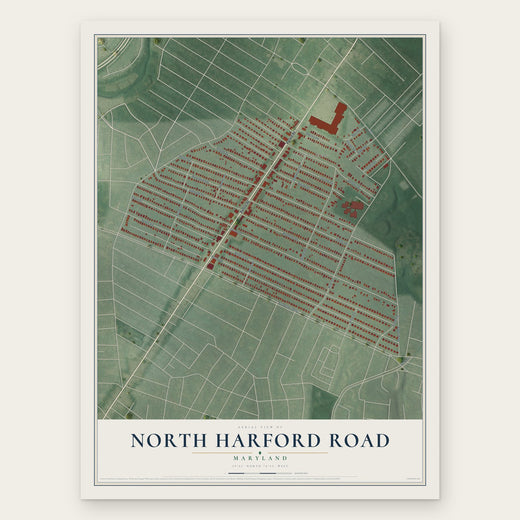 North Harford Road, Maryland map print, the full design