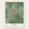 Wausa, Nebraska map print, the full design