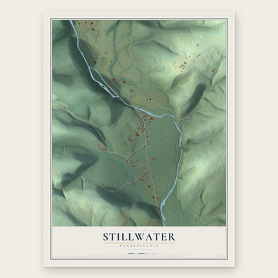 Stillwater, Pennsylvania map print, the full design