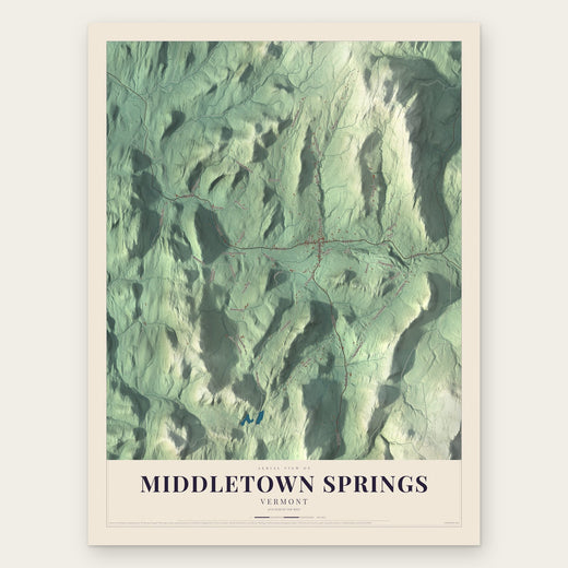 Middletown Springs, Vermont map print, the full design