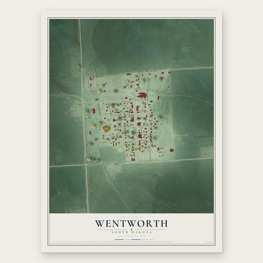Wentworth, South Dakota map print, the full design