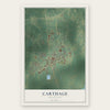 Carthage, Mississippi map print, the full design