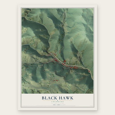 Black Hawk, Colorado map print, the full design