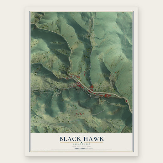 Black Hawk, Colorado map print, the full design