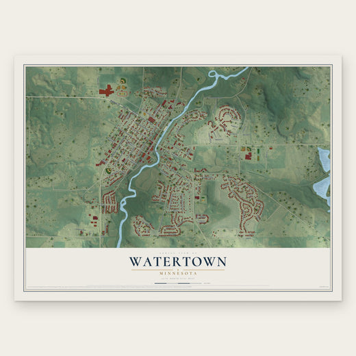 Watertown, Minnesota map print, the full design